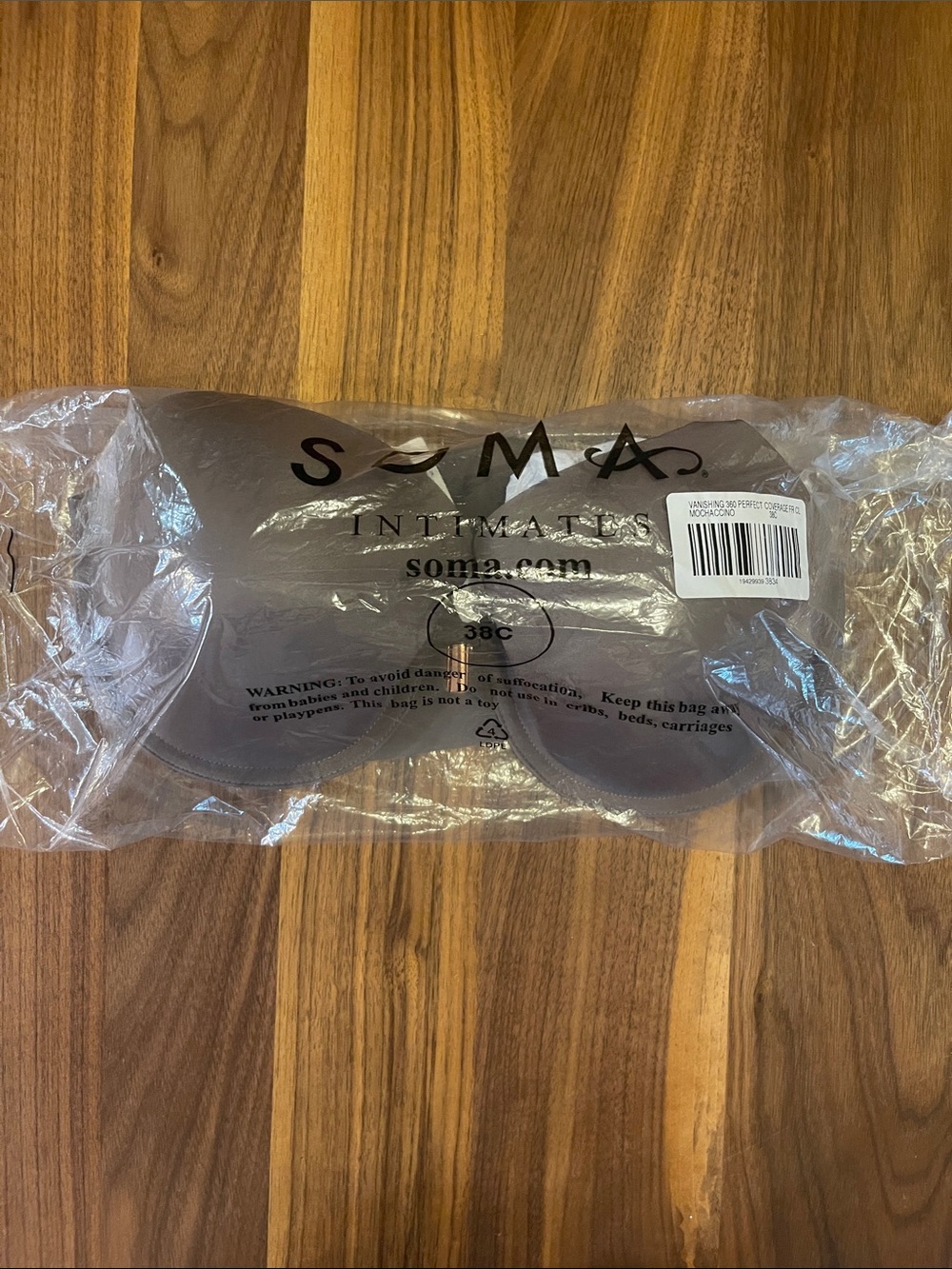 NWT Soma 360 Vanishing 360 Perfect Coverage Front Close Bra in Mochaccino 38C